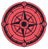 Wind Rose Mechanical compass-rose logo